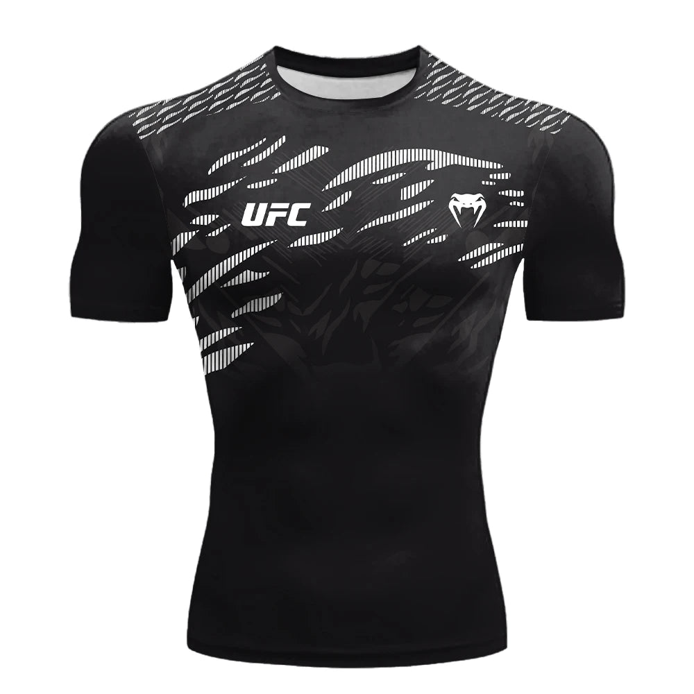 2025 Summer New Hot Selling Men's UFC Boxing Fighting Competition Casual Breathable Fashion Quick Drying T-shirt Short Sleeve